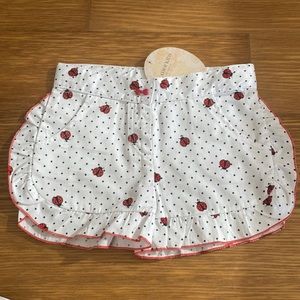 New Girl Cotton White/Red/Black Ladybug 🐞 Shorts Size 4